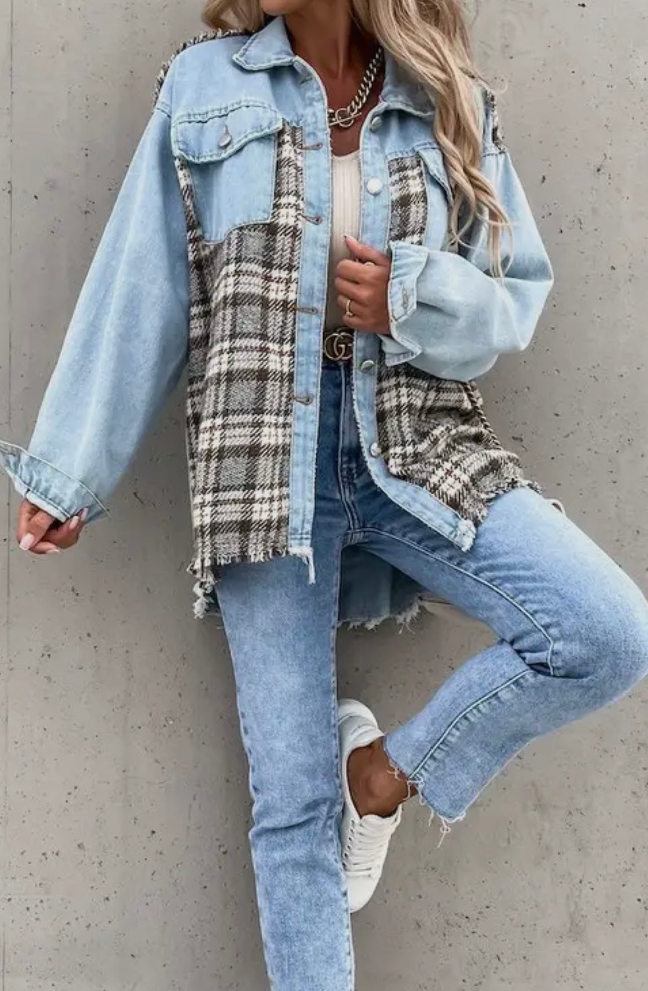 Patchwork Plaid Shacket